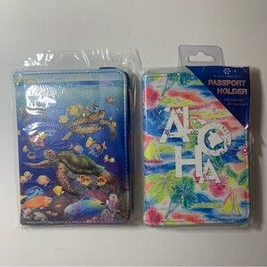 Island heritage Hawaii themed bundle of 2 passport holders